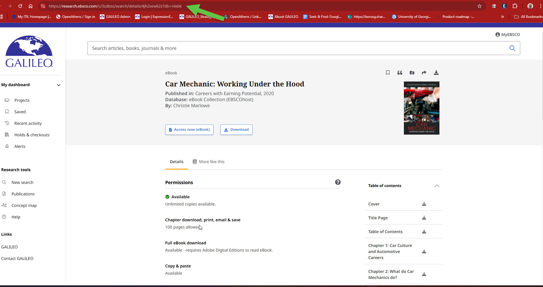 new ebsco interface url bar capture