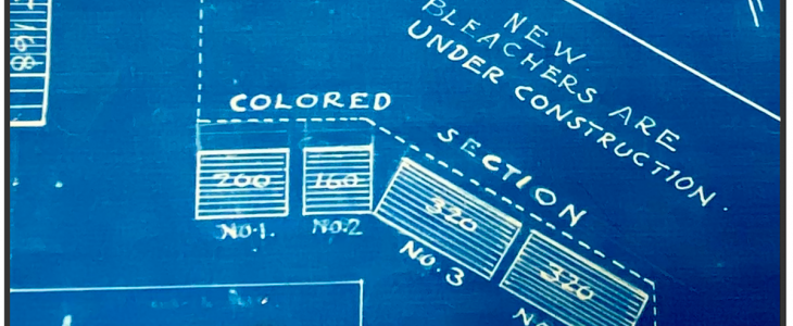Close-up of blueprints featuring "Colored Section"