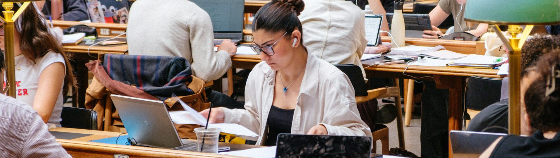 Students in a library